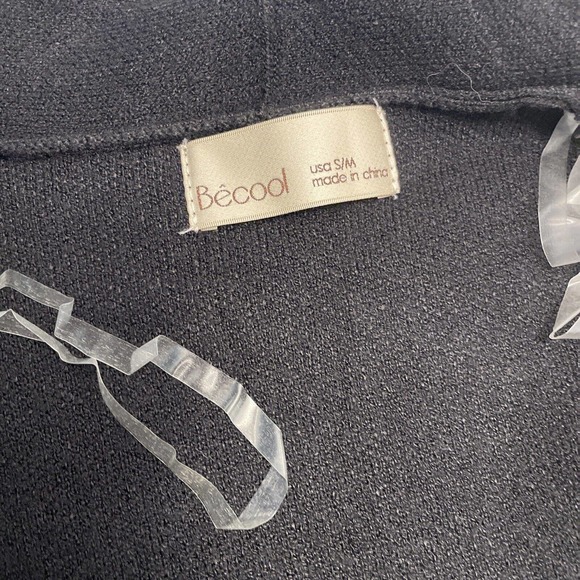 Becool NWOT Womans S/M Medium Black Heavy Long Cardigan Pockets Super Soft Cozy - Picture 5 of 7